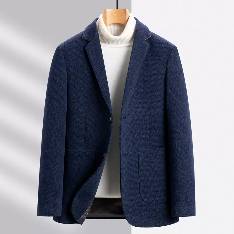 羊毛呢西装外套男2025春秋新款休闲西服潮流时尚男士毛呢子大衣