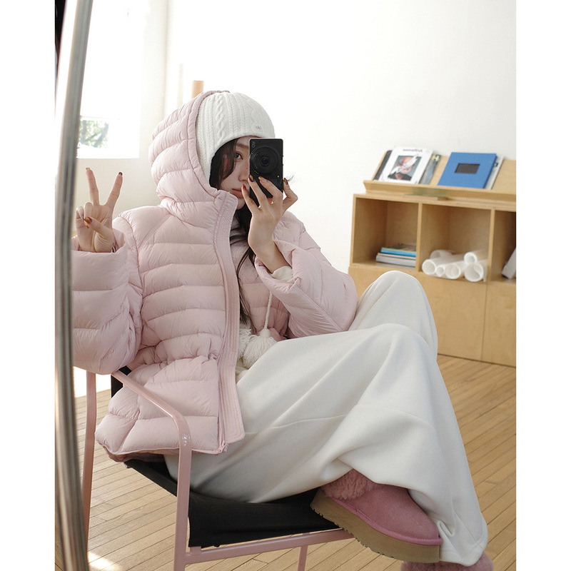 50Er's Age: "Super Beautiful Slim Waist" Slim-Fit Puff down Jacket with Drawstring Inside, Lightweight Ribbed down 50Er's Age: "Super Beautiful Slim Waist" Slim-Fit Puff down Jacket with Drawstring Inside, Lightweight Ribbed down