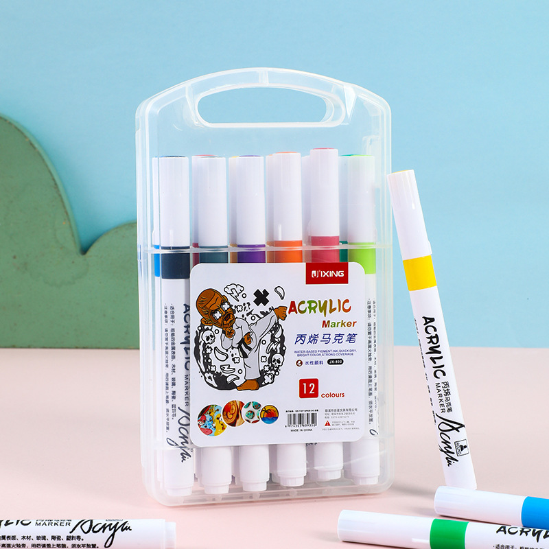 Bolígrafo de acrílico 24 color conjunto de tinta acuosa bolígrafo de graffiti cerámico bolígrafo de acrílico marca de pigmento