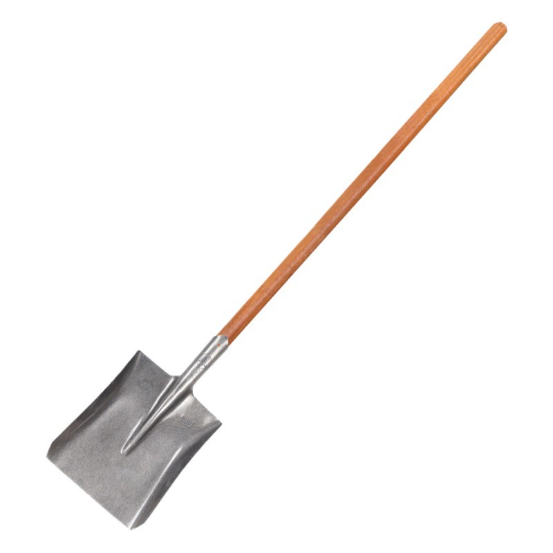 Лопата Марганцевая Стальная Лопата Естественный Цвет Основной Цвет Стальная Лопата Квадратная Головка Деревянная Ручка Сайт Лопата Пластина Лопата Большая лопата с ручкой Квадратная Лопата