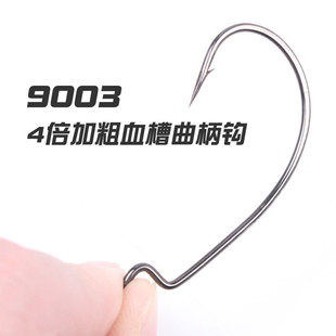 Wholesale crank Hook 4#2#1#1/0#2/0#3/0 #4 times thicker blood slot fake bait hook original lead soft Worm Hook