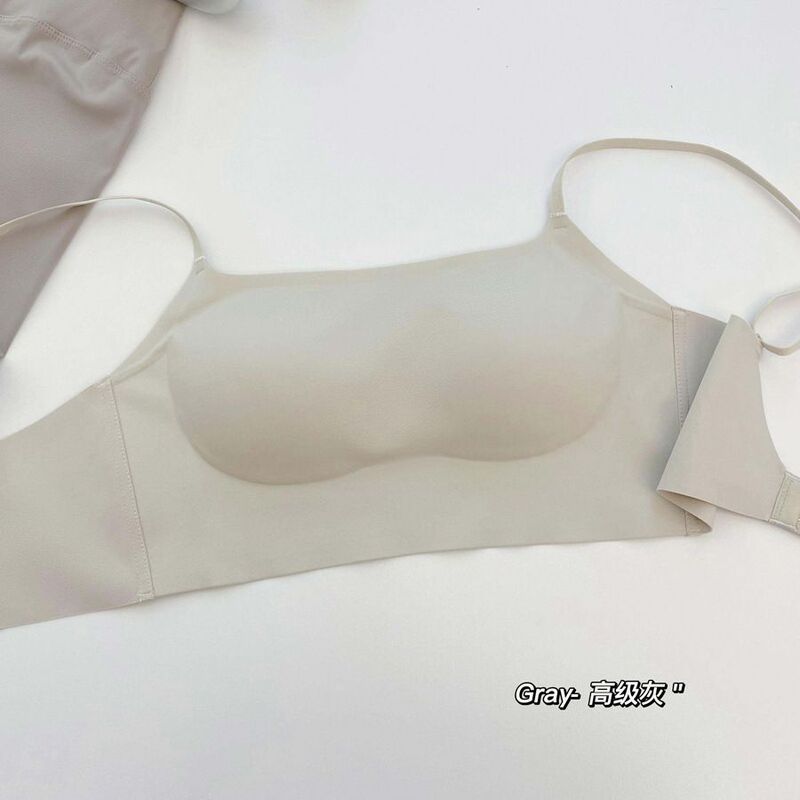 隐形粉底液肤无痕瑜伽内衣女防震聚拢文胸薄款防走光抹胸|undefined