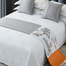 民宿床尾巾网红宾馆高档奢华家用新款床围巾酒店床旗轻奢高端床盖