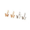 Retro accessory, design two-color small earrings, set, European style, simple and elegant design, trend of season