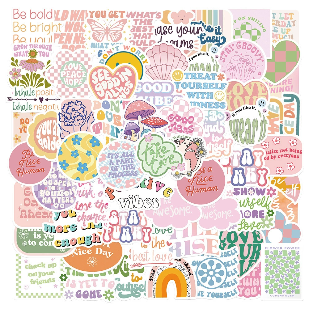 100 штук Amazon популярный датский Стиль VSCO граффити наклейки DIY багаж холодильник чашка для воды наклейки на сердце девушки