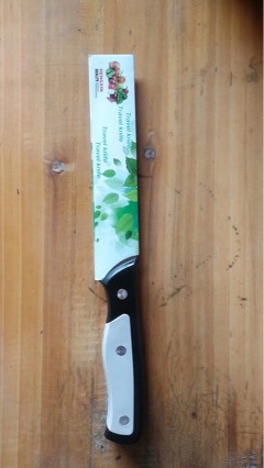 黑白柄不锈钢水果刀 家用瓜果刀削皮刀厨房多用刀具西瓜刀2元百货