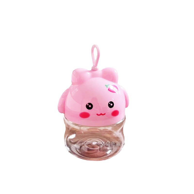 PET de grado alimenticio lindo escalada conejo botella de plástico transparente directo de fábrica de color caramelo de barro soluble de frijol Goldfish puede banda de goma