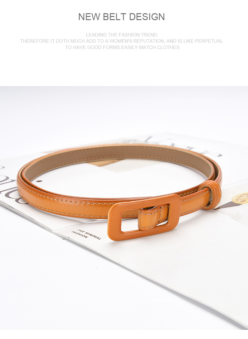 Fashion Rectangle Leather Metal Button Belt display picture 1