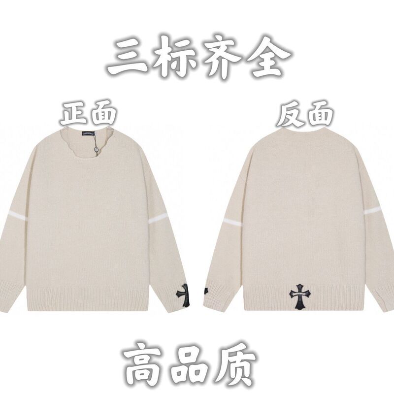 24秋冬新款潮牌字母满身logo圆领针织毛衣男女款宽松休闲上衣|undefined