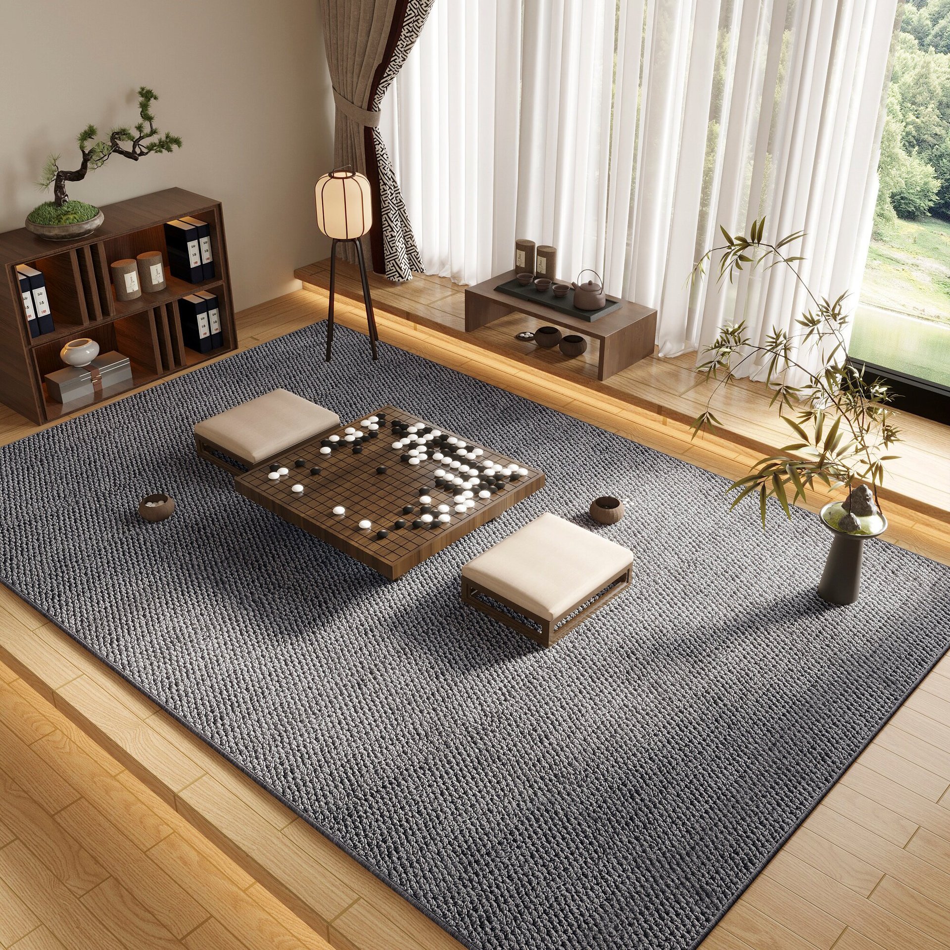 Alfombras de sala de estar imitación de alfombras trenzadas de seda gran área alfombras simple viento resistente al desgaste fácil de cuidar fábrica al por mayor