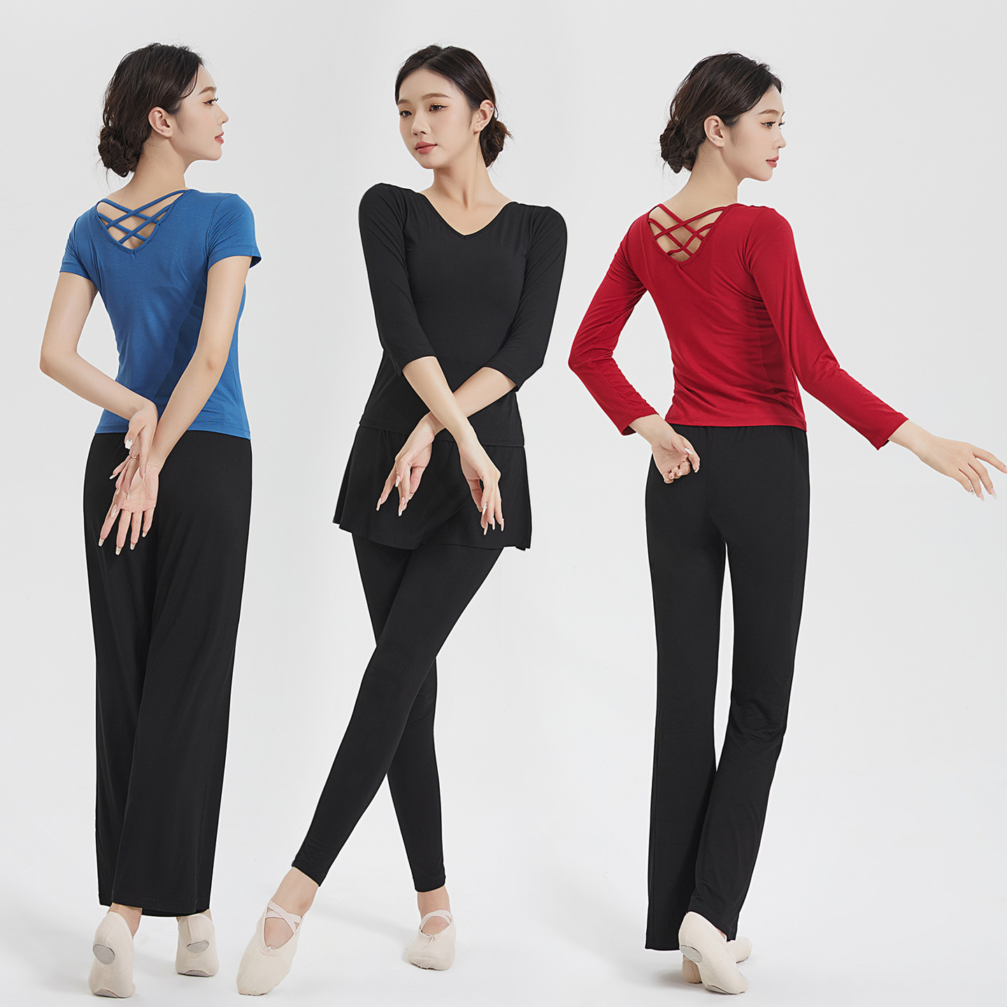 舞蹈服女现代舞练功服上衣形体服中国舞套装芭蕾舞拉丁舞蹈裤艺考