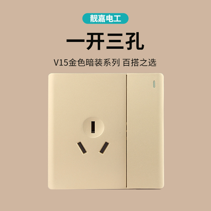 V15 one-opening three-hole 16A socket