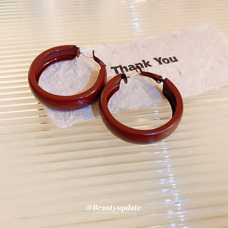 Pendientes de oreja roja Ankola de aguja de plata Pendientes de diseño de moda simple coreano Pendientes de temperamento de red al por mayor