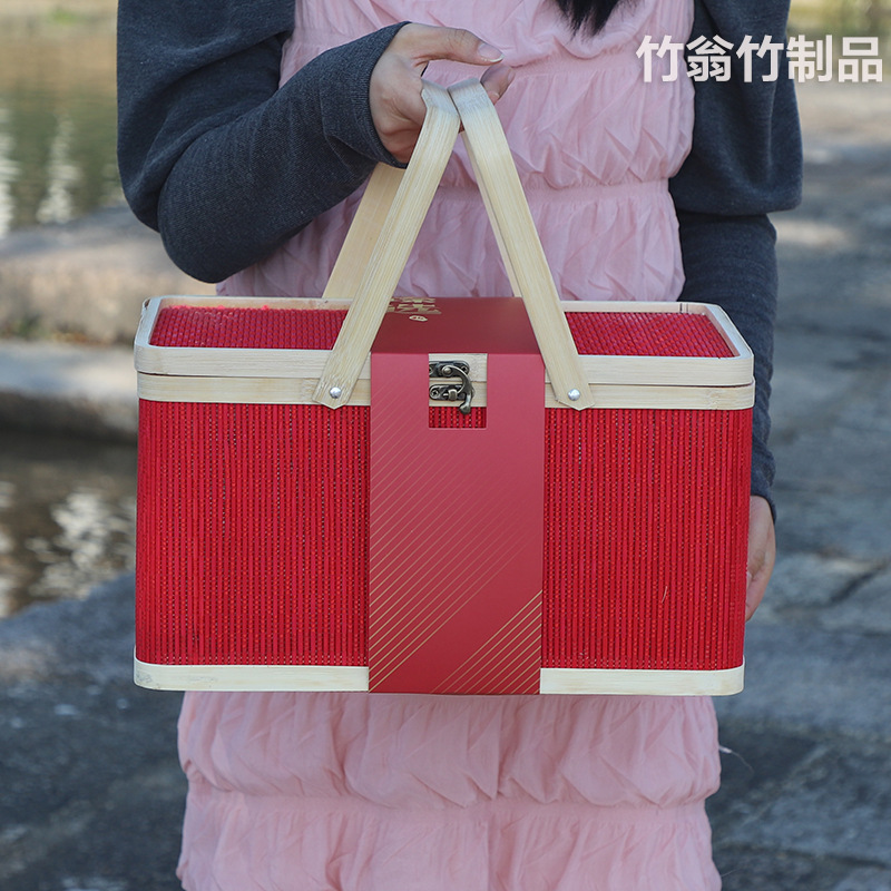 純粋な手作りの竹バスケット端午節包装箱団子ギフトボックスペストリー竹バスケットポータブル卵卸売|undefined