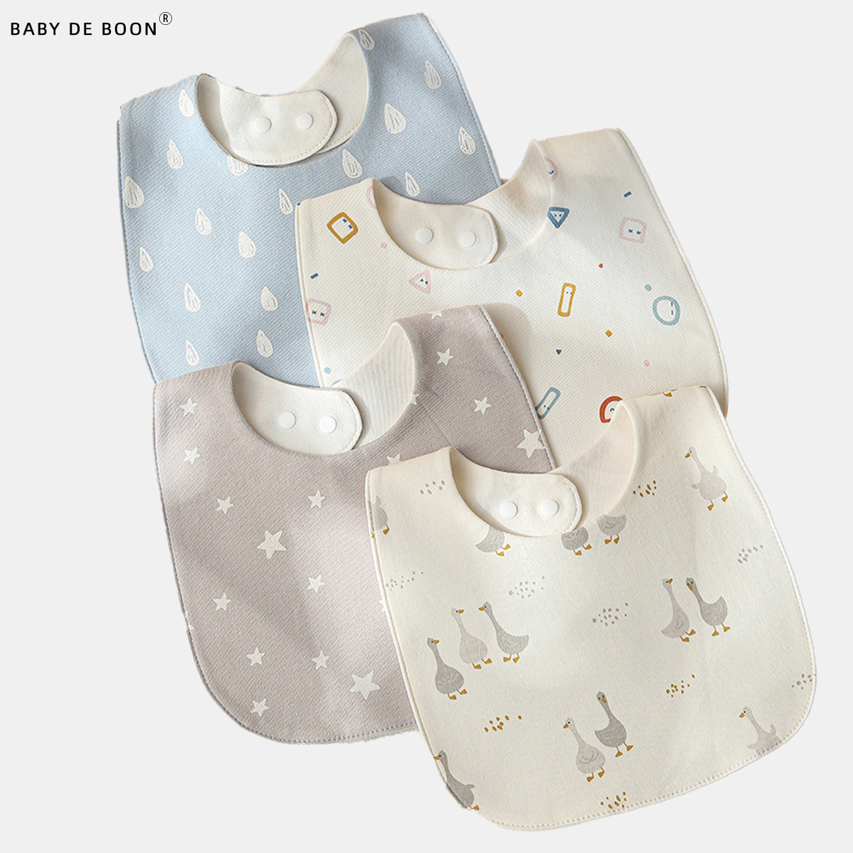 Cross-border baby waterproof bib baby cartoon U-shaped bib children's eating bib pure cotton spit saliva towel category a