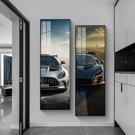 汽车主题墙壁过挂画画入户走廊玄关跑车装饰画道图片简约现代海报