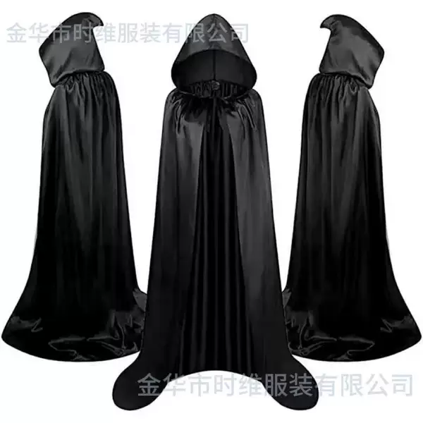 Halloween Cos Costume Cloak Cape Props Hooded Ghost Festival Witch Elf Kidsren Adult Cloak 1.7m