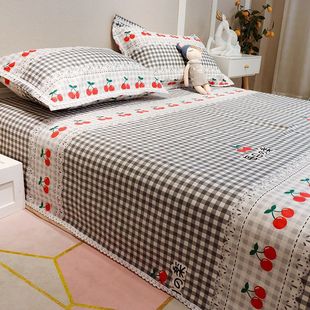 Thickened Old Coarse Cloth Bed Sheets Single Piece Linen Three-Piece Set Summer Mat Non-Cotton Mat Bed Mat Ice Silk Gankun