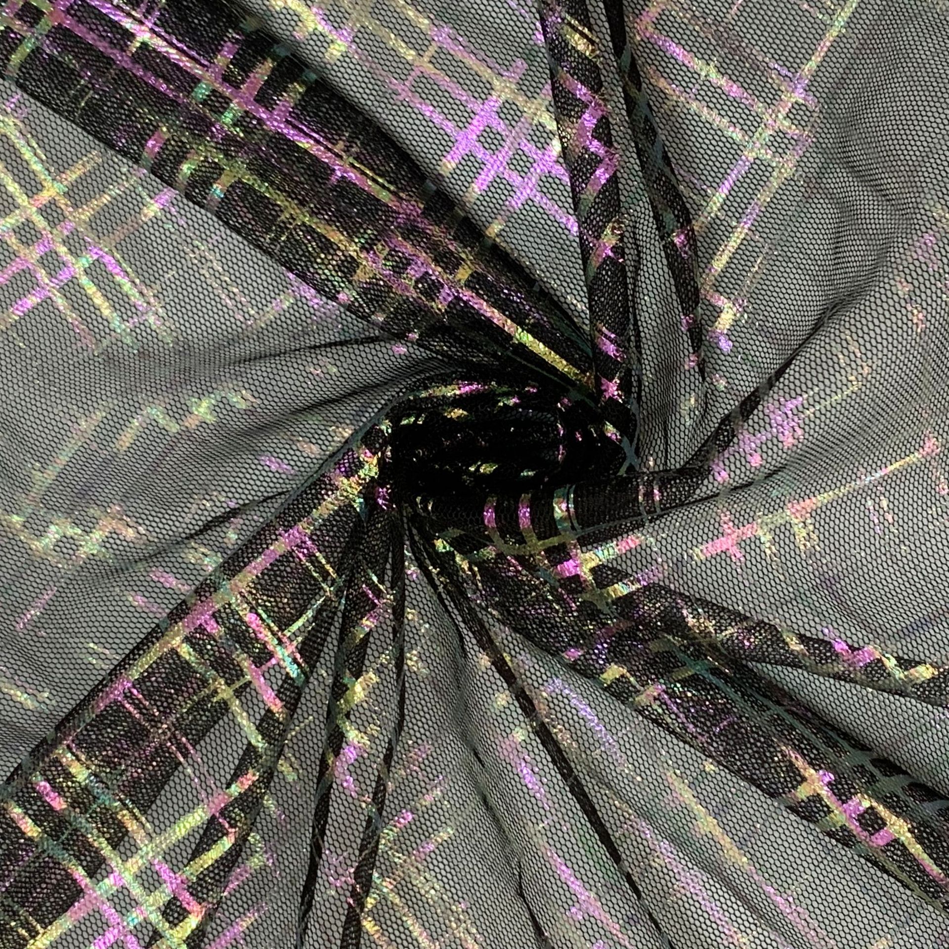 网布烫金 服装面料 2021年新花型 网格  门幅150CM