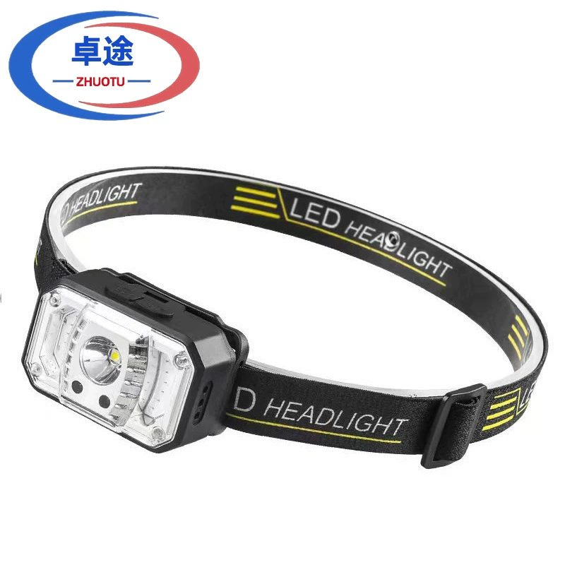 Amazon dual -light sensing red light head light head wearing strong light far near light fishing light Type C charging headlights