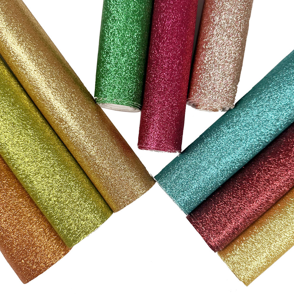 专业皮革厂家直销 高档优质金粉闪粉格利特皮革布料 PU人造革