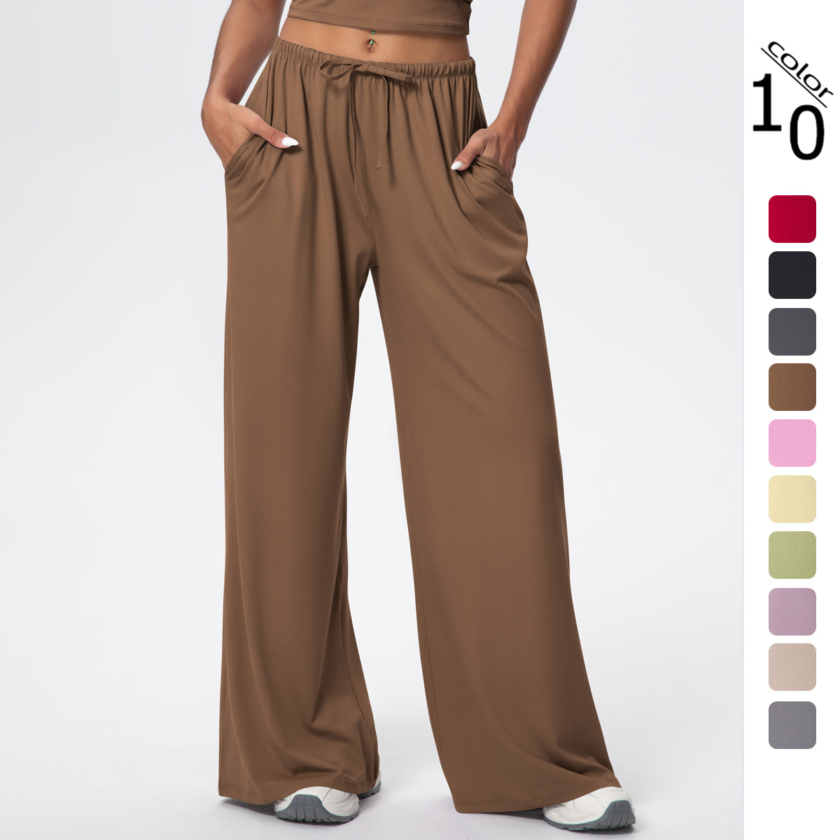 Nuevos pantalones de lana transfronterizos colgantes de tirada pantalones largos sueltos pantalones casuales deportivos de mujeres pantalones elásticos de piernas largas