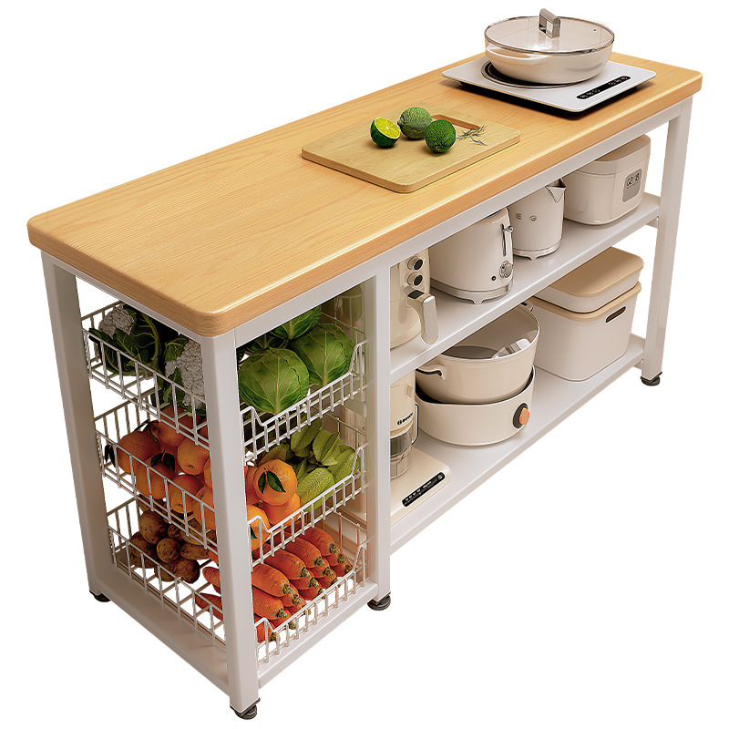Estante de cocina multifuncional piso multicapa casero muy estrecho mesa mesa de trabajo armario de almacenamiento armario de borde estrecho