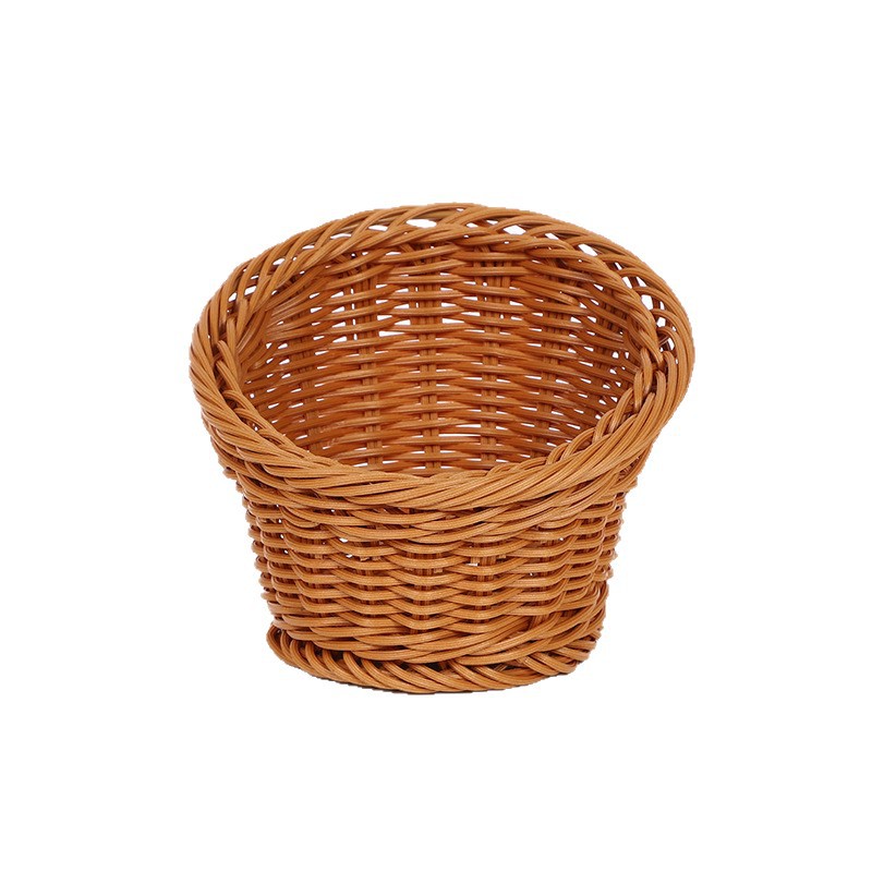 Cesta Tejida de Ratán Con Asa para Frutas y Verduras