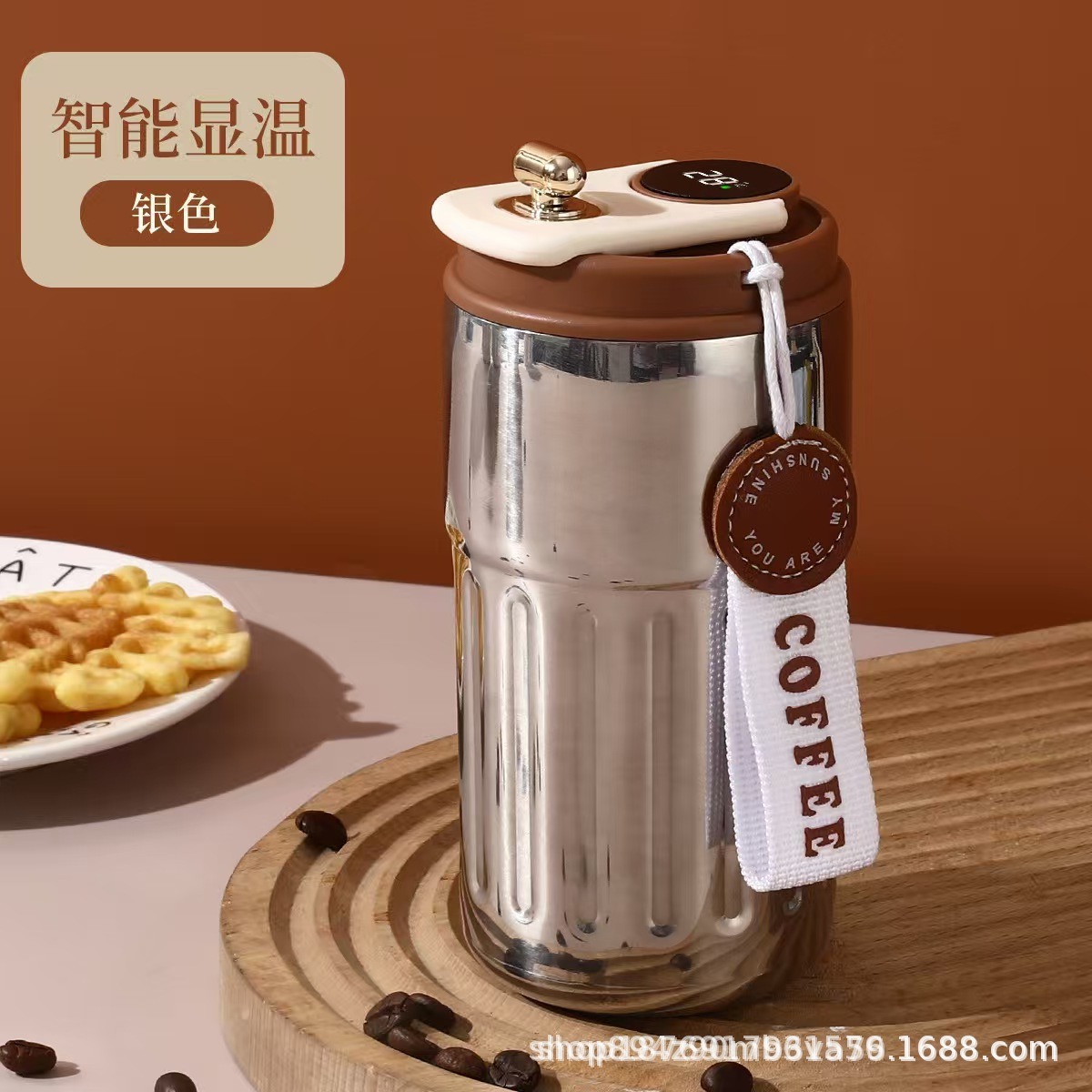 Hot sale transfronterizo 316 taza de acero inoxidable inteligente portátil taza de café de moda niebla niebla verde taza de agua para hombres y mujeres puede LOG