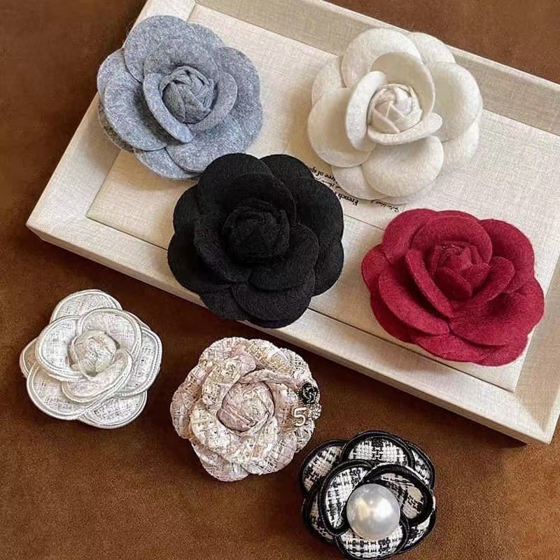 Camelia broche voor dames vintage wollen 3d bloem speld_voghion.com
