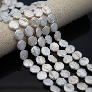 15-16mm Good Quality Strong Light Baroque Button-Shaped Natural Freshwater Pearl DIY Handmade Semi-Finished Loose Beads