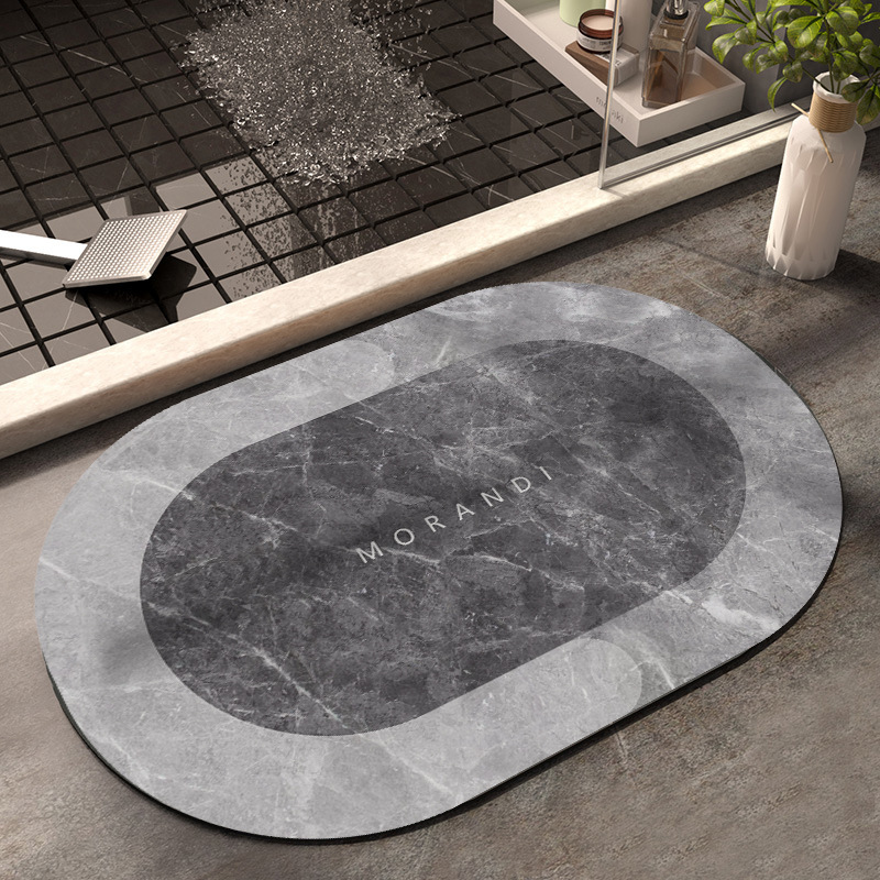 Bathroom Floor Mat, Bathroom Door Cross-Border Anti-Slip Foot Mat, Toilet Entry Diatom Mud Absorbent Mat, Quick-Drying Cartoon Home