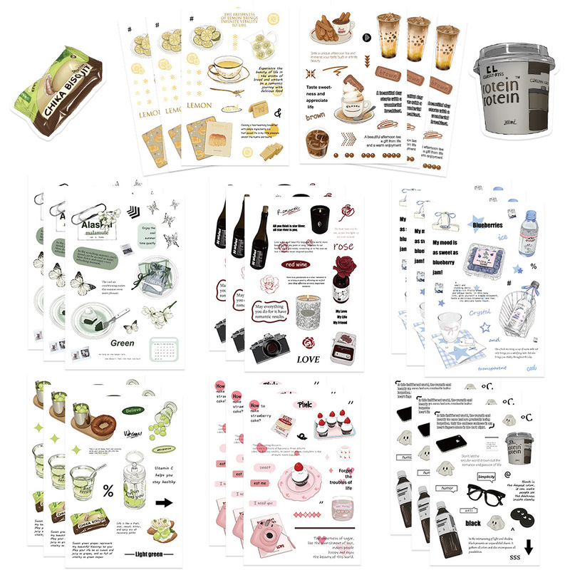 8 original collage weekend convenience store stickers decorative mobile phone case laptop storage box waterproof stickers