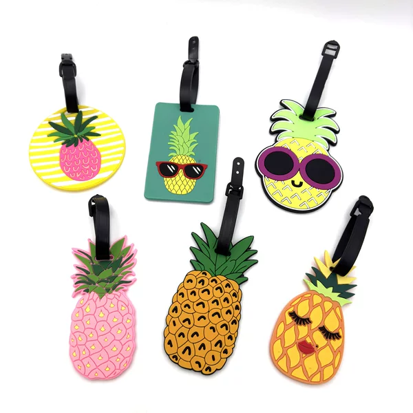 Wholesale creative pineapple luggage tag consignment anti-loss tag airport boarding pass personal items identification card