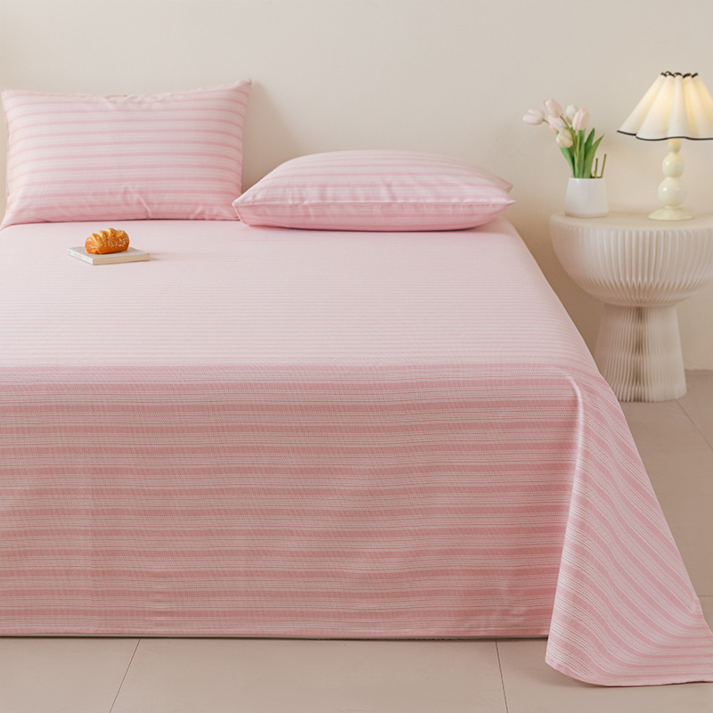 2025 nueva sábana de tela gruesa vieja de algodón puro pieza individual 100 funda de almohada individual de lino de algodón cama individual dormitorio de tres piezas 2