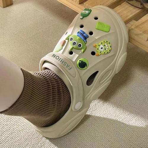 Bass Light-Up Slip-on Shoes for Women, External Wear, Instagram Trendy,  Summer New Arrival, Two-Way Wear, Thick Sole with Rounded Toe, Half Slipper for Women