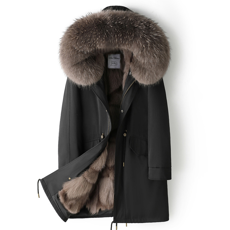 Fox Fur Lining Detachable Parka Coat for Women 2026 Winter New Style Fur Jacket Mid-Length Big Brand Fashion Fox Fur Lining Detachable Parka Coat for Women 2026 Winter New Style Fur Jacket Mid-Length Big Brand Fashion