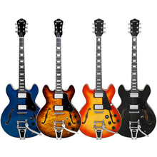 批发空心F孔爵士电吉他22品杨木初学专业演奏摇滚乐器吉他guitar