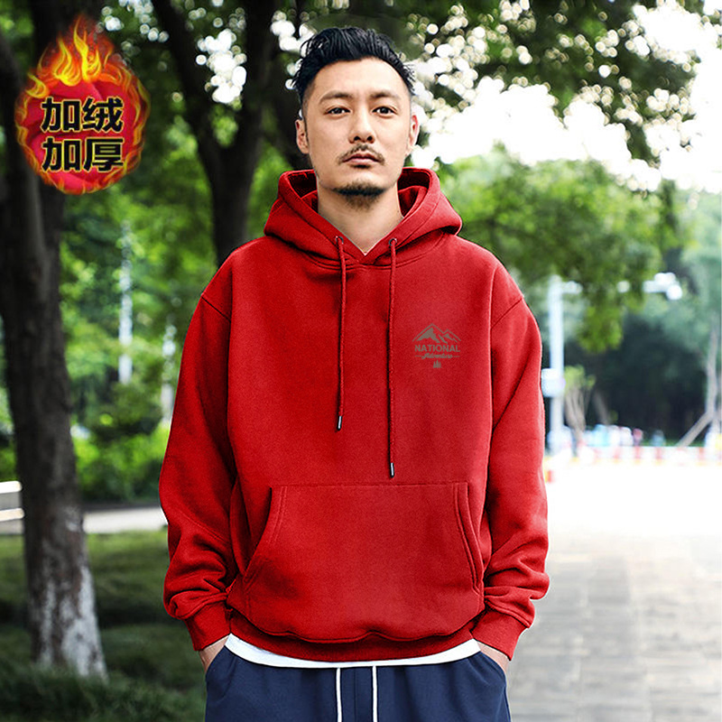 큰 빨간 후드 기모-1623 [하이 퀄리티] GL