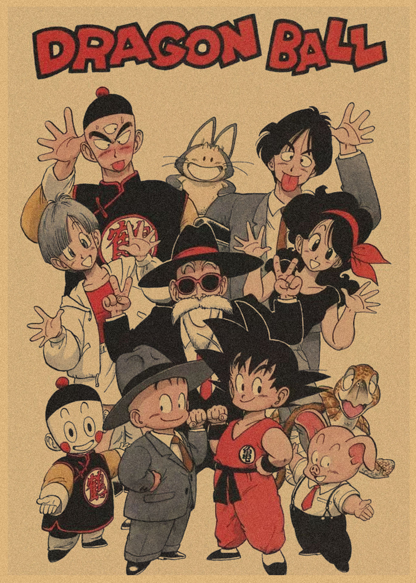 日本式アニメ七龍珠アラレ復古クラフト紙ポスター鳥山明装飾画孫悟空壁画316