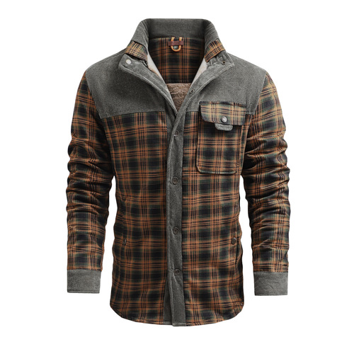 Men's Warm Plaid Blazer Cardigan Winter Padded Plus Size Jacket Shirt Eu Code Trendy Wish