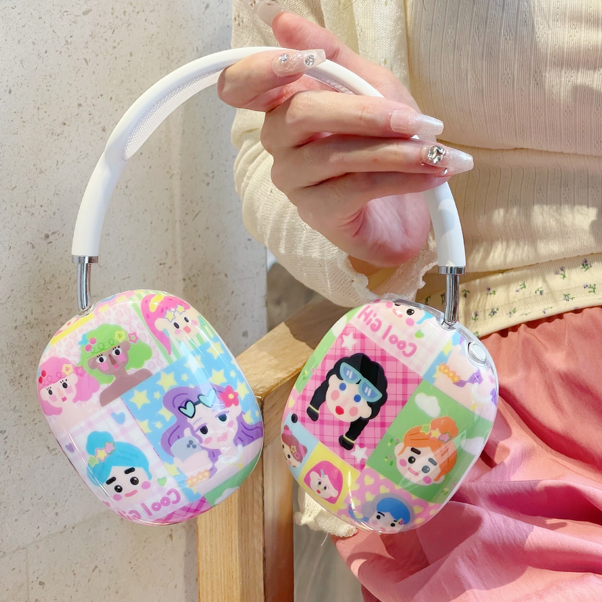 Ins Cherry Bear airpods Max Protective Case for Headset Ear Cap Ear Mover Earphone Case IMD_voghion.com
