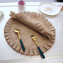 编织杯垫ins风北欧餐垫棉麻餐桌隔热垫拍摄道具家居黄麻装饰垫子