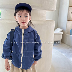 2024 spring new children's clothing children's spring clothing Korean style washed cotton jacket girls and boys cardigan 122503