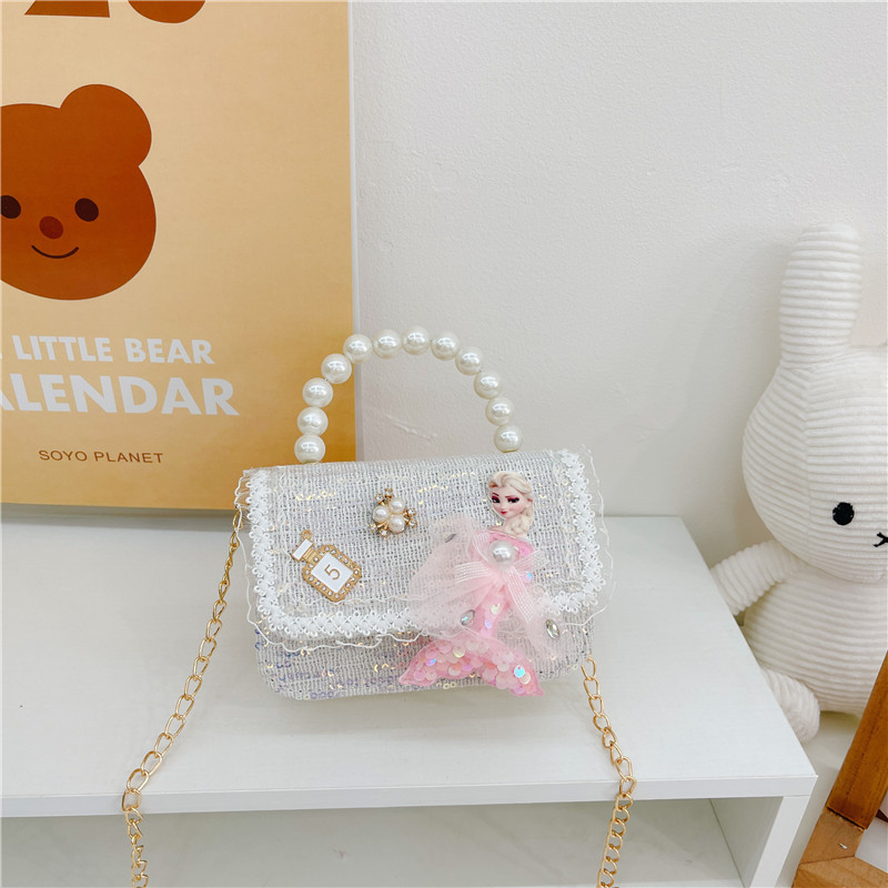 Bolso de los niños del verano de la nueva manera de La Perla de las niñas bolsa de mensajero oso Lindo bolso de las mujeres estilo de la princesa monedero de la moneda