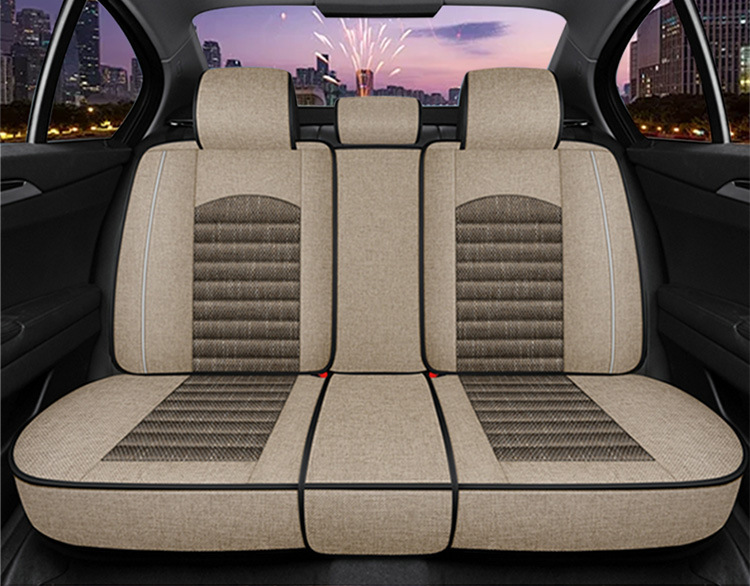 Flax Car Seat Cover, Universal, Full Coverage, Single Seat