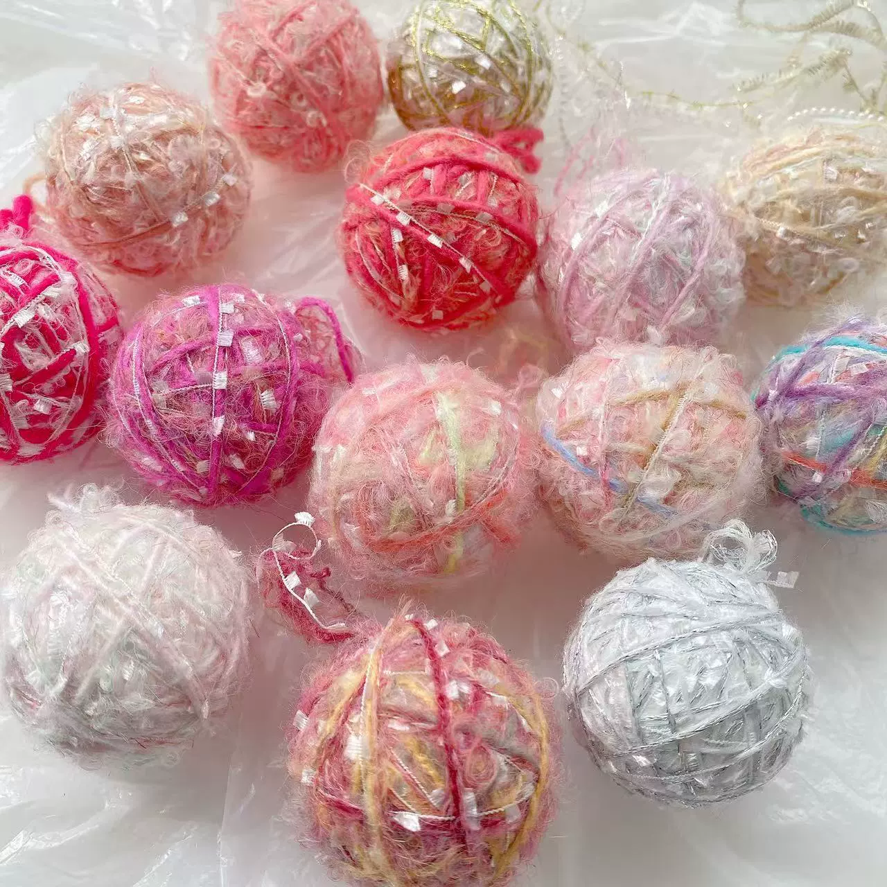 2025 4/5/6 centimeters yarn ball foam ball Christmas decorative bouquet winding ball window display hanging ornament