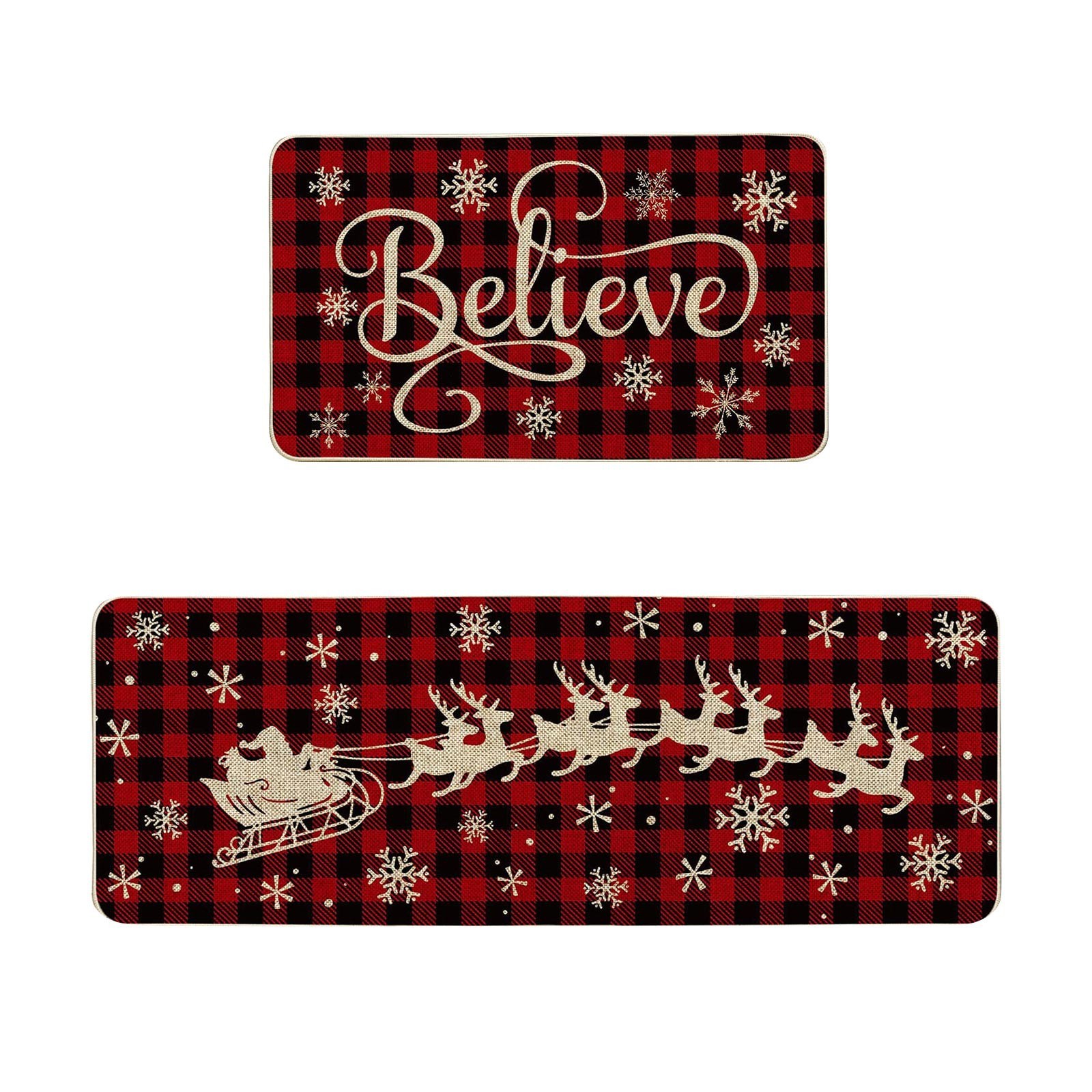 Combinación de estera de cocina de Navidad transfronteriza tres enano estera larga estera decorativa de vacaciones de Navidad