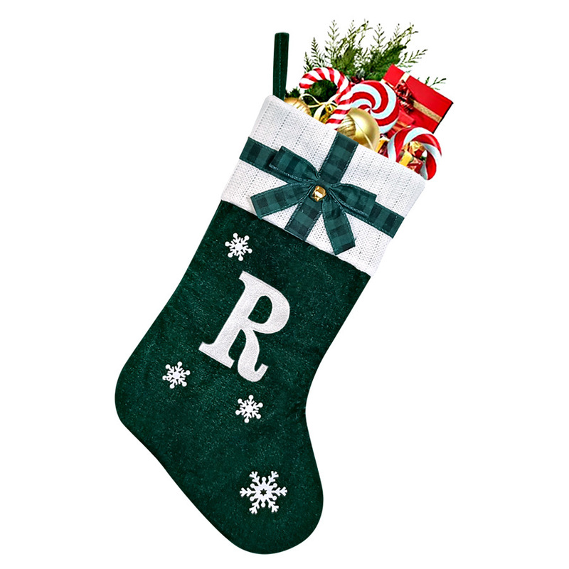 2025 新しいクリスマス装飾レターソックス大刺繍文字クリスマスソックスギフトギフトバッグ|undefined