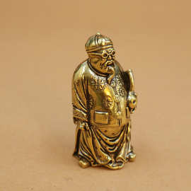 黄铜地主老财佛像手把件客厅办公桌家用摆件文财神站像装饰品礼品